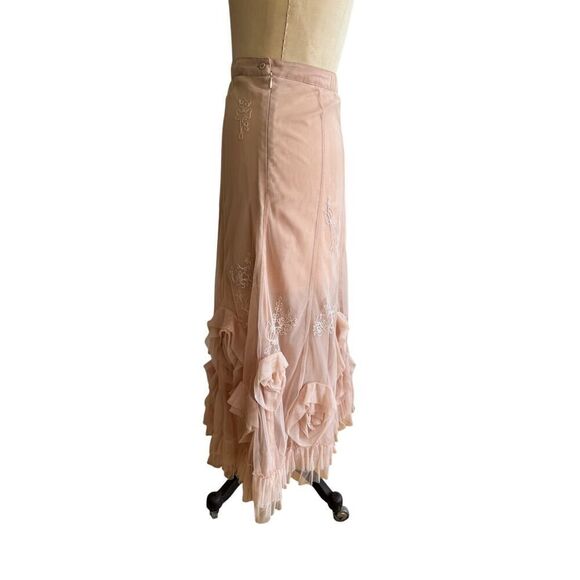 Nataya Large Rosettes Skirt Bohemian Romantic Whimsical Wedding Ballet Pink EUC - Picture 2 of 5